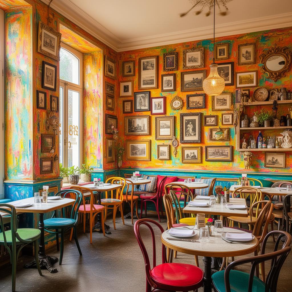 Décor coloré et éclectique du restaurant